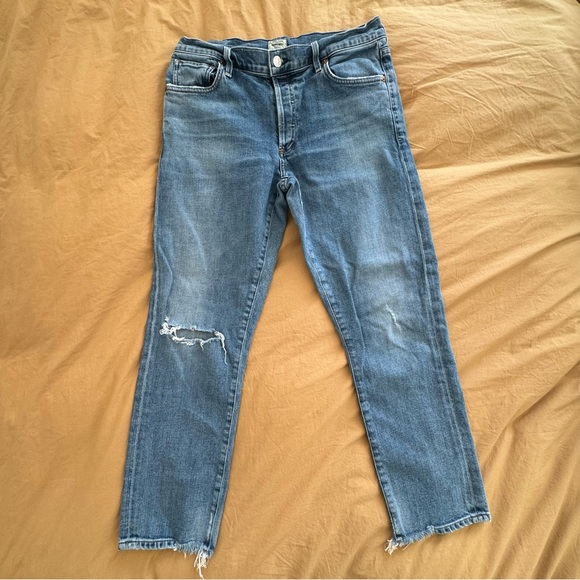 Citizens of Humanity straight leg crop distressed jeans - Picture 2 of 3